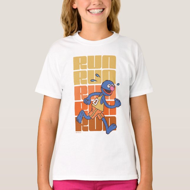 Sesame Street | Grover Springa T Shirt (Framsida)