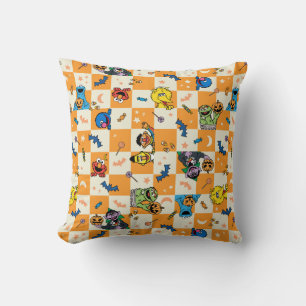 Sesame Street Halloween Checkered Mönster Kudde