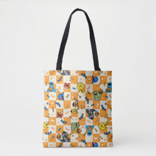 Sesame Street Halloween Checkered Mönster Tygkasse