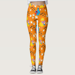 Sesame Street Halloween Fladdermus & Spöken Mönste Leggings