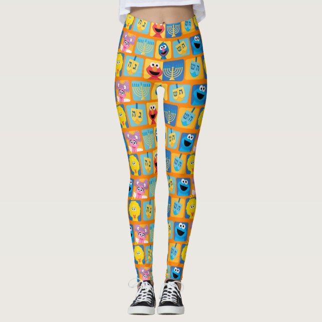 Sesame Street Hanukkah Mönster Leggings (Framsida)