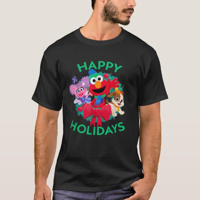 Sesame Street Happy Holidays Christmas Wreath With T Shirt (Framsida)