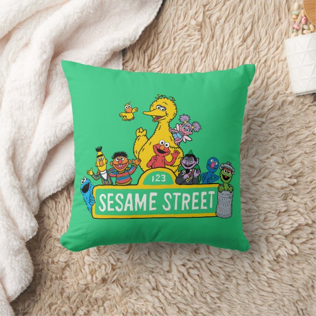 Sesame Street | Hela gatunumnet runt Kudde (Filt)