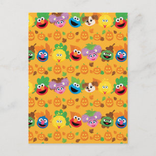 Sesame Street Höst löv Mönster Vykort