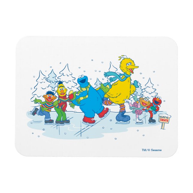 Sesame Street | Ice Sking Friends Magnet (Horisontell)