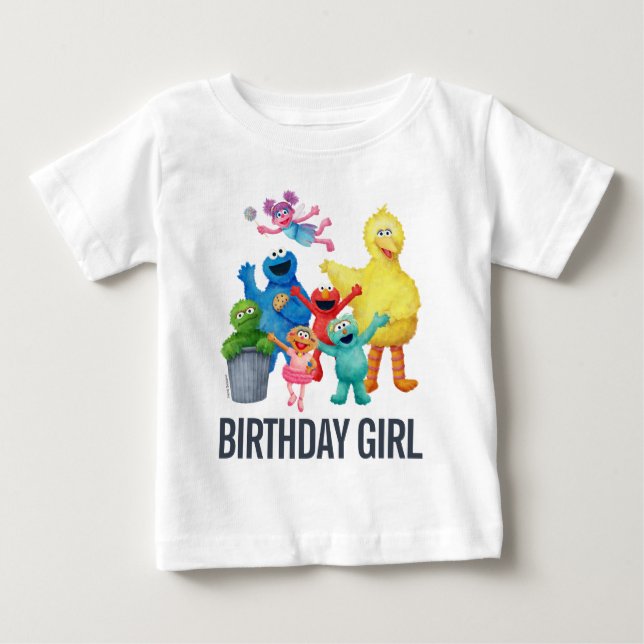 Sesame Street Illustration | Födelsedagsflicka T Shirt (Framsida)