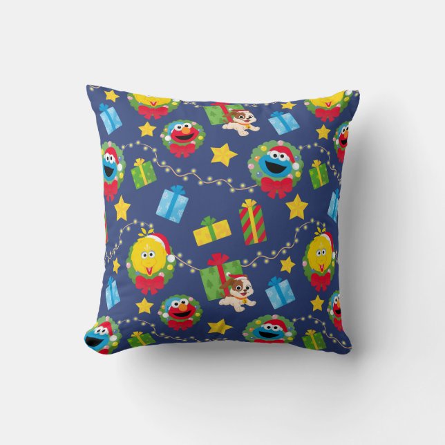 Sesame Street jul Ljus Mönster Kudde (Framsida)