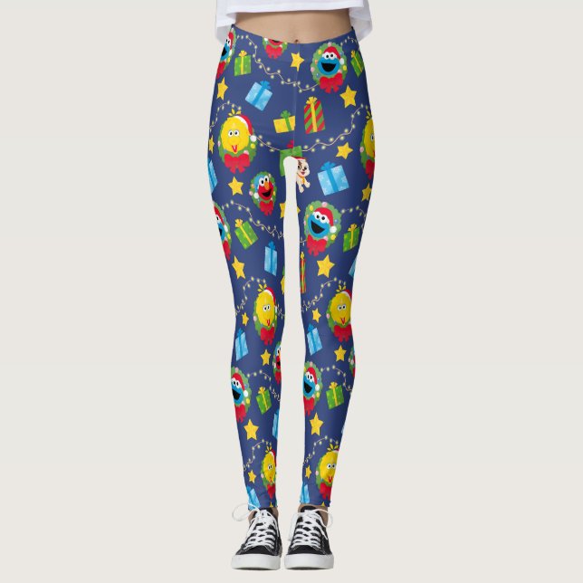 Sesame Street jul Ljus Mönster Leggings (Framsida)