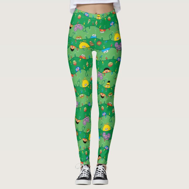 Sesame Street jul Ljus Mönster Leggings (Framsida)