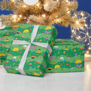 Sesame Street jul Ljus Mönster Presentpapper