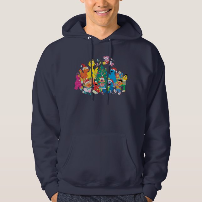Sesame Street | Jul med hela Gang Hoodie (Framsida)