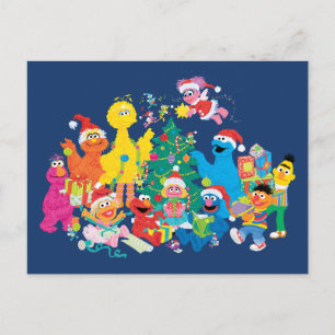 Sesame Street Jul med hela Gang Vykort