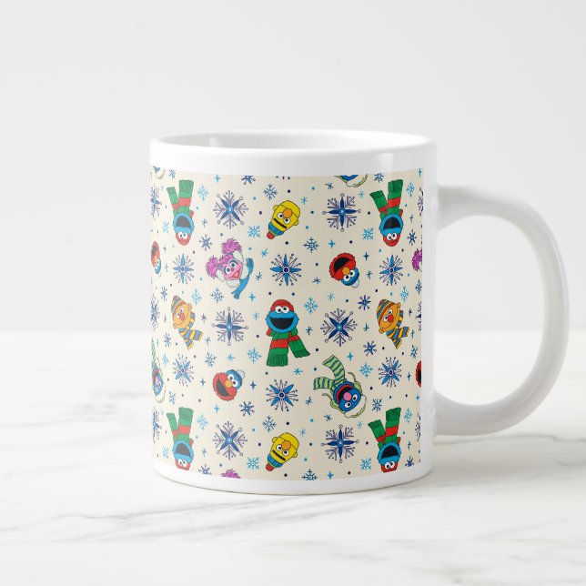 Sesame Street jul Snowflake Mönster Jumbo Mugg (Höger)