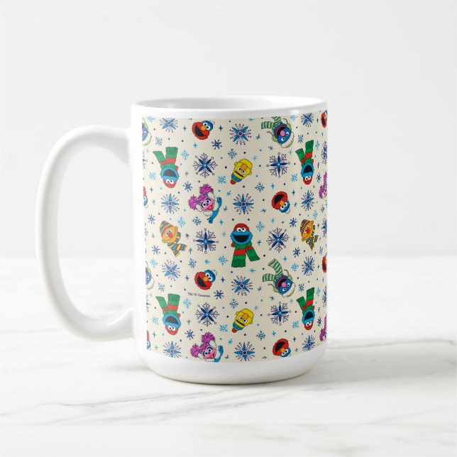 Sesame Street jul Snowflake Mönster Kaffemugg (Vänster)