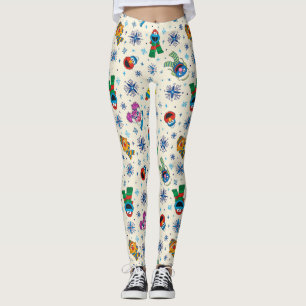 Sesame Street jul Snowflake Mönster Leggings