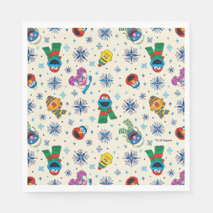 Sesame Street jul Snowflake Mönster Pappersservett