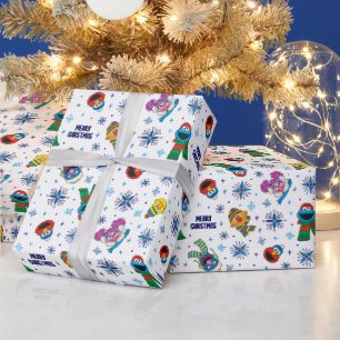 Sesame Street jul Snowflake Mönster Presentpapper