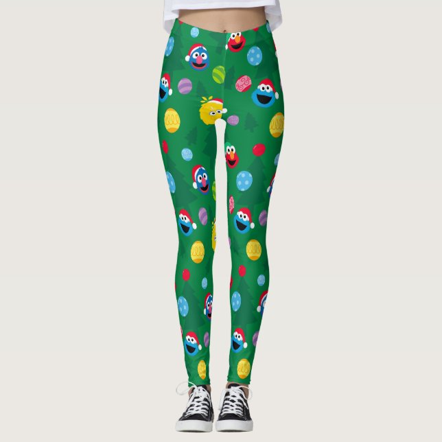 Sesame Street Julgran Mönster Leggings (Framsida)