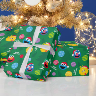 Sesame Street Julgran Mönster Presentpapper