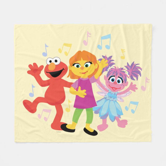 Sesame Street | Julia, Elmo & Abby Dancing Fleecefilt (Framsidan (Horisontell))