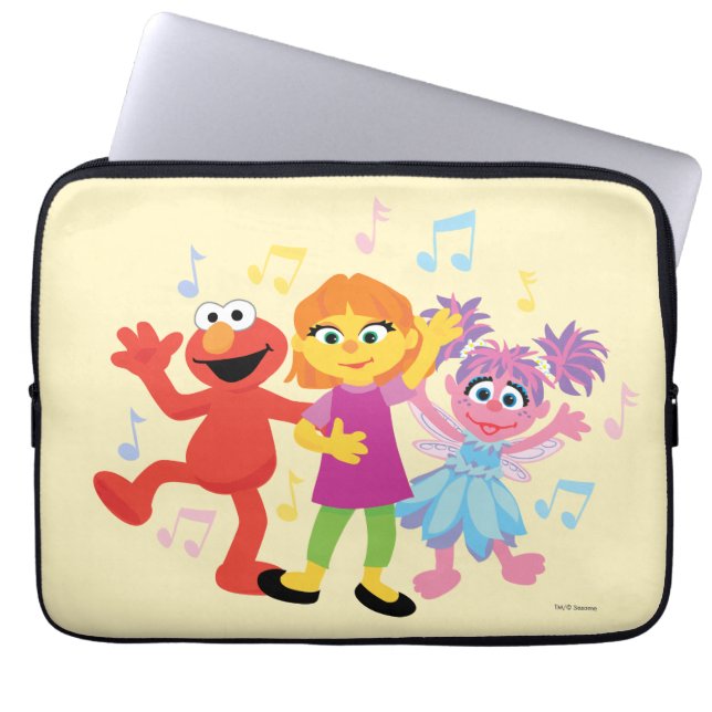 Sesame Street | Julia, Elmo & Abby Dancing Laptop Sleeve (Framsidan)