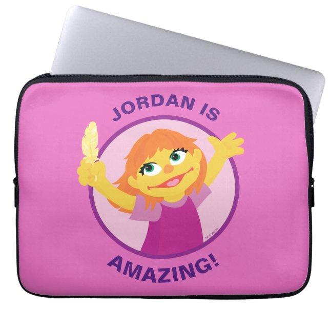 Sesame Street | Julia håller fjäder Laptop Fodral (Framsidan)