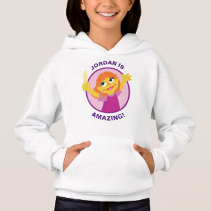 Sesame Street Julia håller fjäder T-shirt