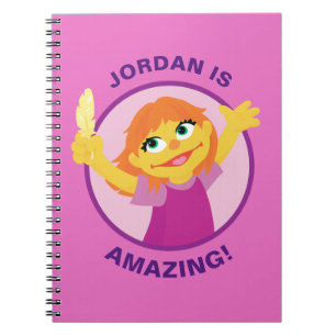 Sesame Street   Julia Holding Feather Anteckningsbok Med Spiral