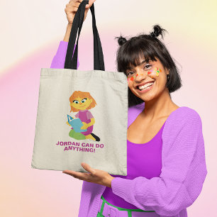 Sesame Street Julia läser en bok Tygkasse