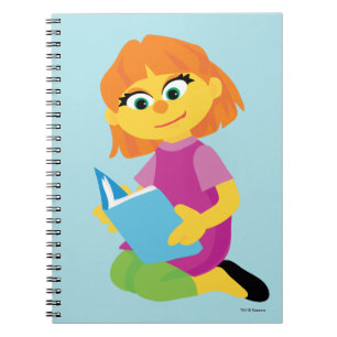 Sesame Street Julia Reading a Bok Anteckningsbok Med Spiral