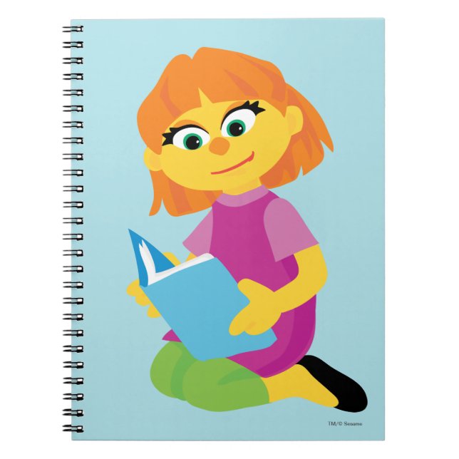 Sesame Street | Julia Reading a Bok | Anteckningsbok Med Spiral (Framsidan)