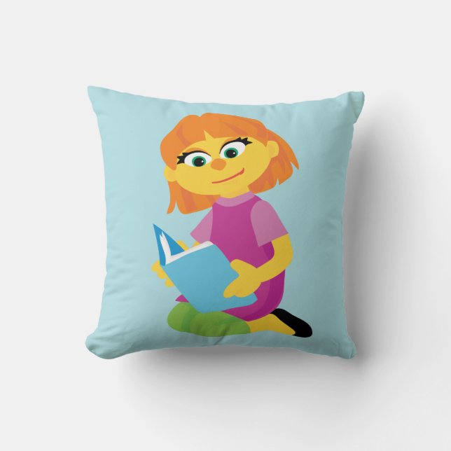 Sesame Street | Julia Reading a Bok | Kudde (Framsida)