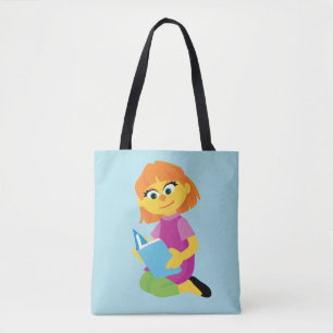 Sesame Street   Julia Reading a Bok Tygkasse