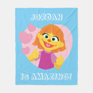 Sesame Street   Julia Rosa Heart Fleecefilt
