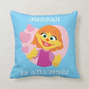 Sesame Street Julia Rosa Hjärta Kudde