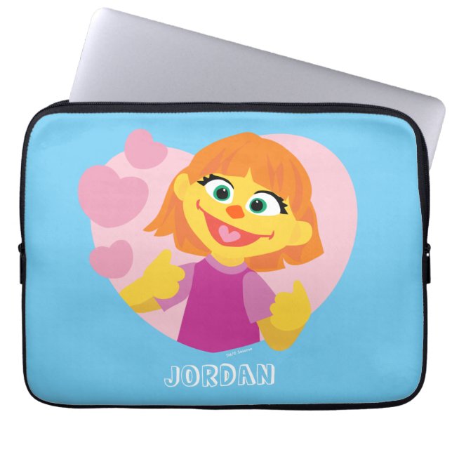 Sesame Street | Julia Rosa hjärta Laptop Sleeve (Framsidan)