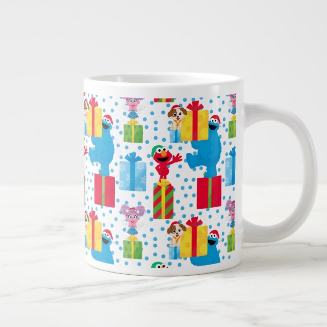 Sesame Street Julklapp Mönster Jumbo Mugg (Höger)