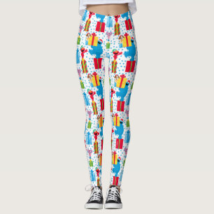 Sesame Street Julklapp Mönster Leggings