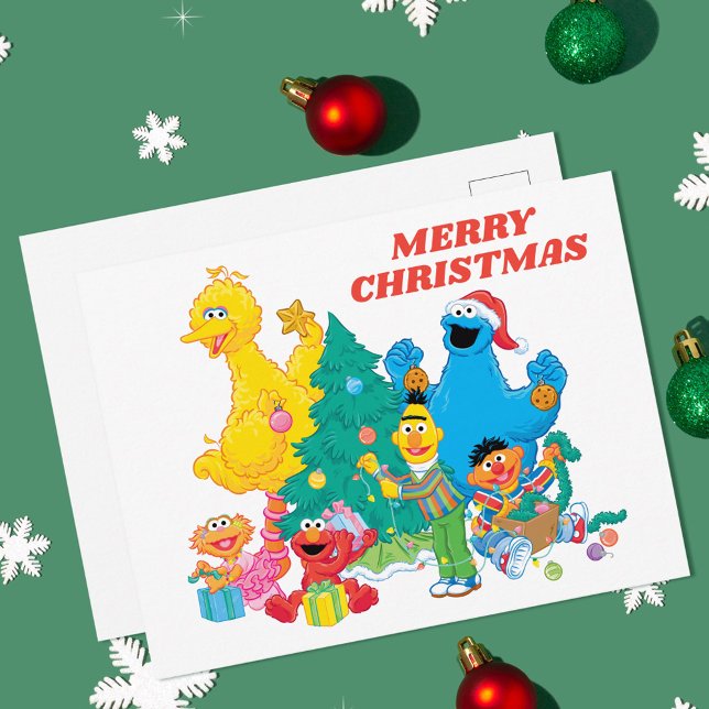 Sesame Street | Julpaket Vykort (Card on table)