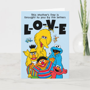 Sesame Street "K-Ä-R-L-E-K" Morsdagsfoto Helgkort