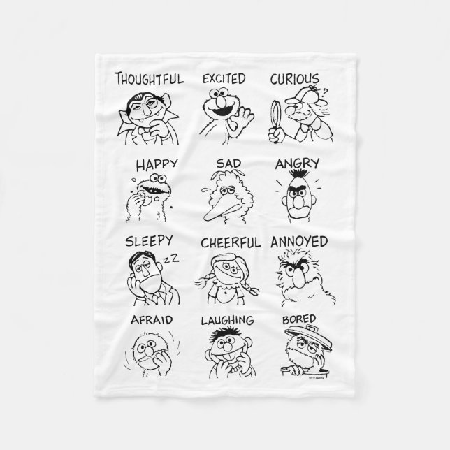 Sesame Street | Känslor och avgifter Fleecefilt (Framsidan)