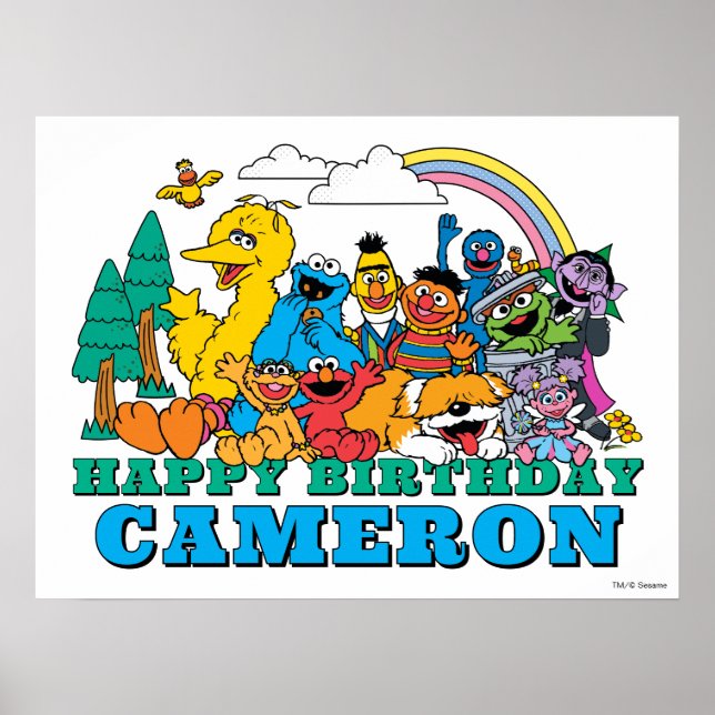 Sesame Street Karaktärer Födelsedagsaffisch Poster (Framsidan)