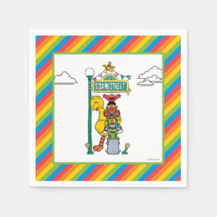 Sesame Street-karaktärer & gatudesign födelsedagsf Pappersservett