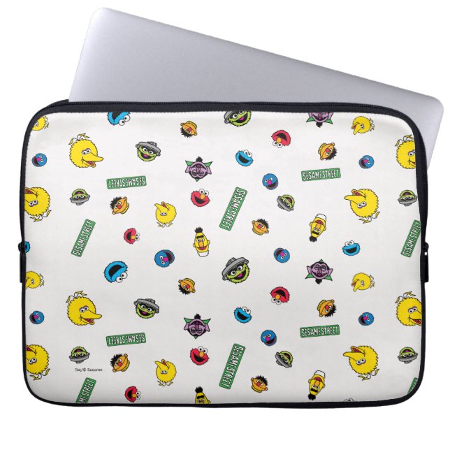 Sesame Street Karaktärs Mönster Laptop Fodral (Framsidan)