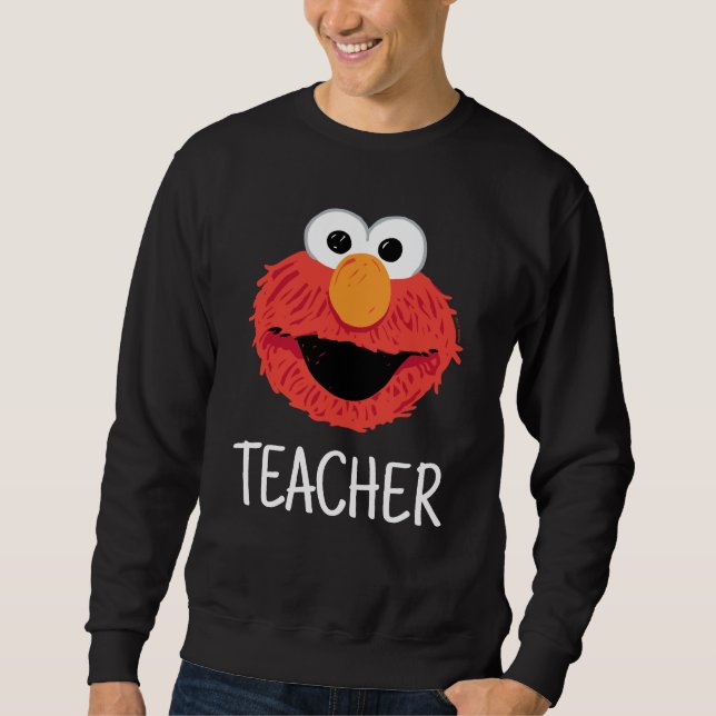 Sesame Street | Lärare i Elmo Ansikte Lång Ärmad Tröja (Framsida)