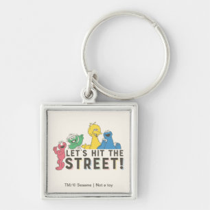 Sesame Street Låt oss Slå gatan! Fyrkantig Silverfärgad Nyckelring