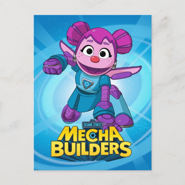 Sesame Street | Mecha Builders Abby i aktion Vykort (Framsida)