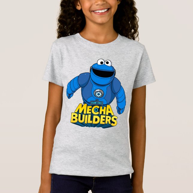 Sesame Street | Mecha Builders Cookie-åtgärd T Shirt (Framsida)