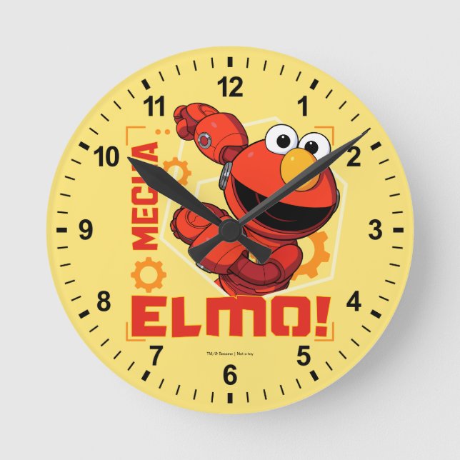 Sesame Street | Mecha Builders Elmo Design Rund Klocka (Framsida)