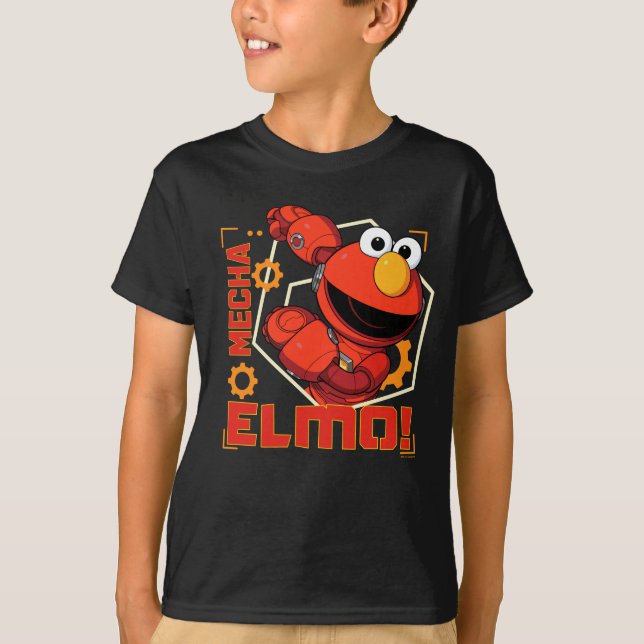 Sesame Street | Mecha Builders Elmo Design T Shirt (Framsida)